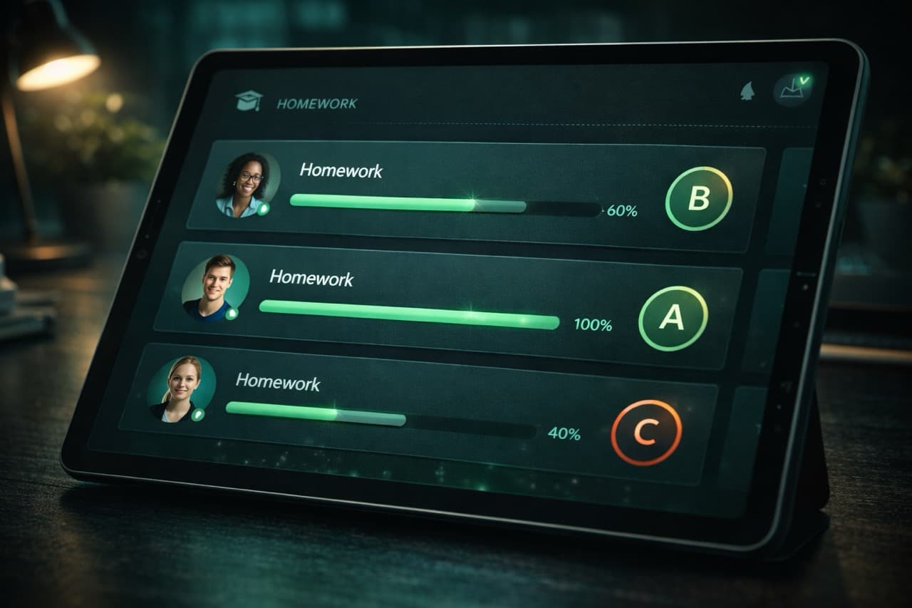 Homework help service dashboard